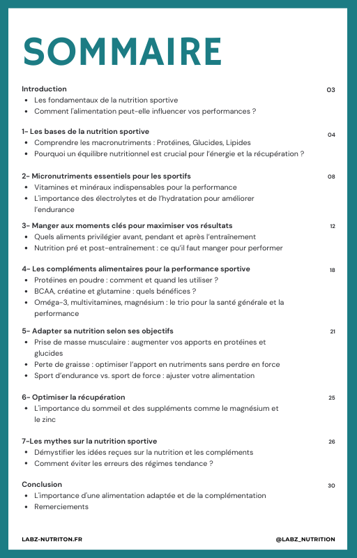 E-book "Les bases de la nutrition sportive"