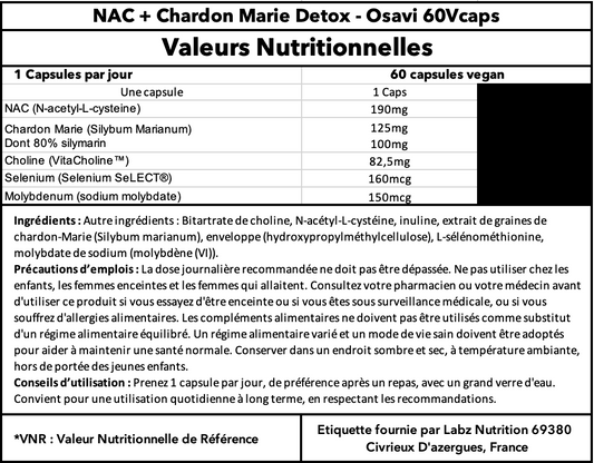 NAC + Chardon Marie Detox - Osavi 60Vcaps