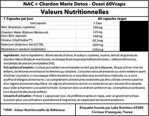 NAC + Chardon Marie Detox - Osavi 60Vcaps