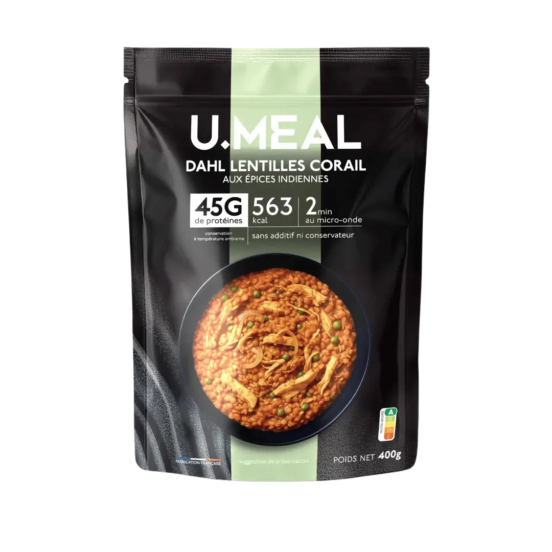 Dahl de lentilles corail protéiné - 400g - U.MEAL