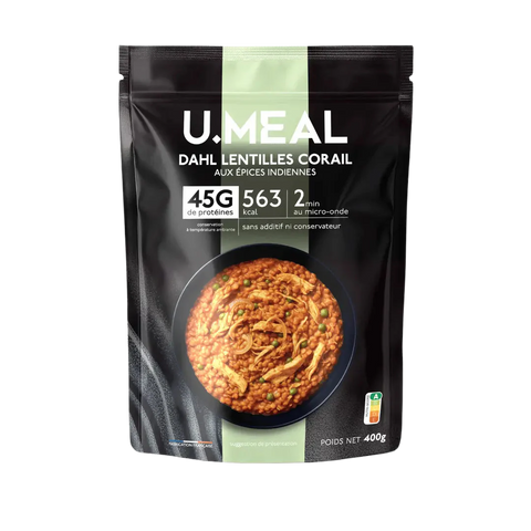 Dahl de lentilles corail protéiné - 400g - U.MEAL