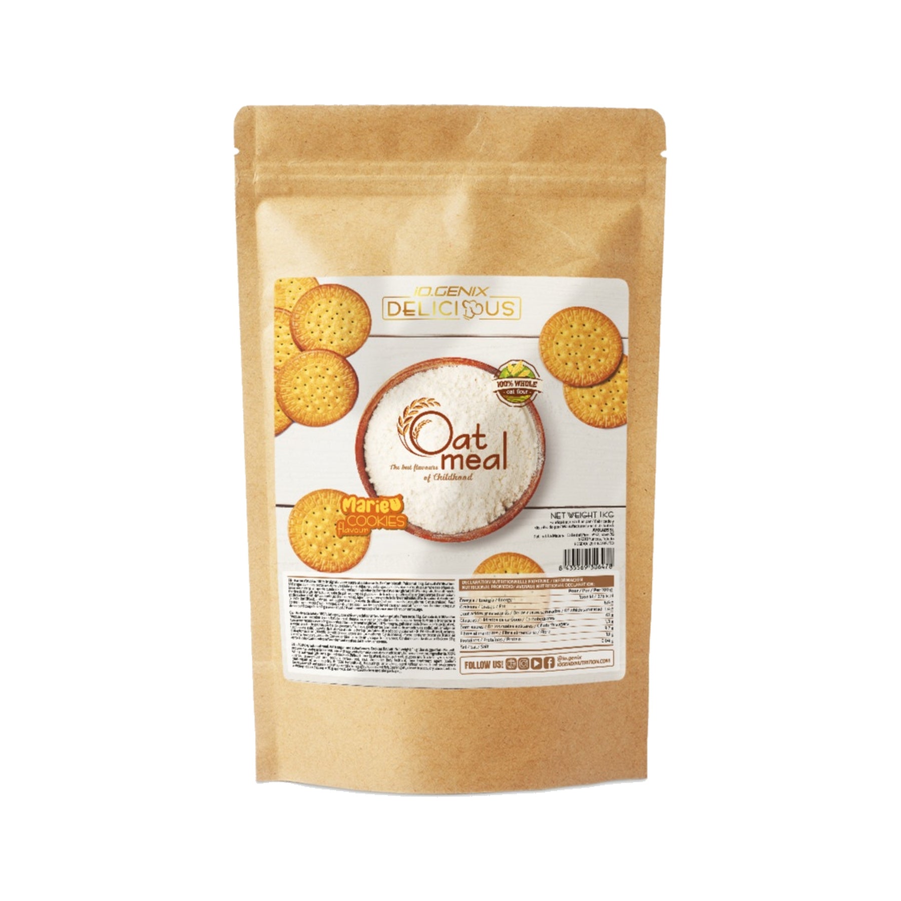 Farine d'avoine aromatisée DELICIOUS - 1kg IoGenix
