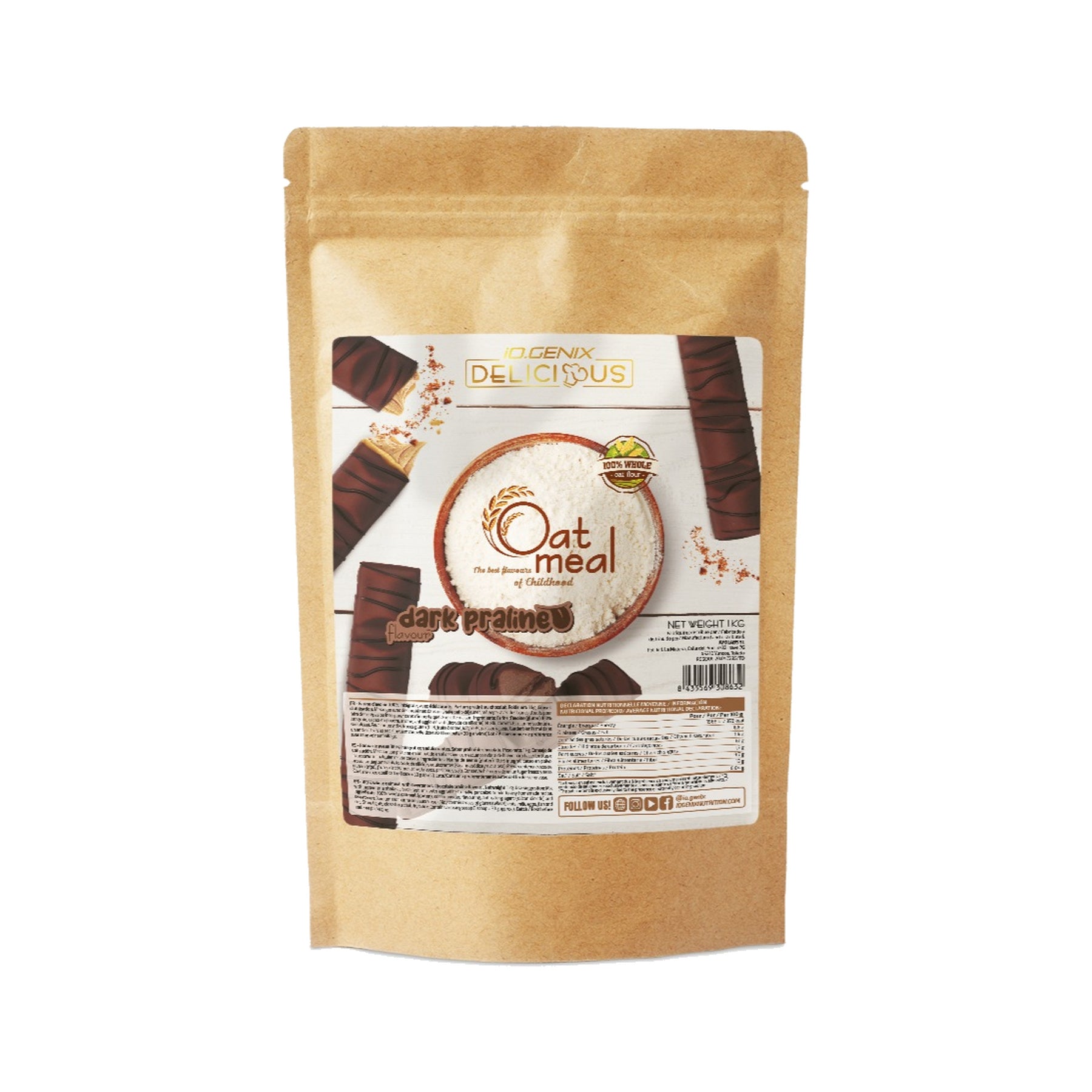 Farine d'avoine aromatisée DELICIOUS - 1kg IoGenix