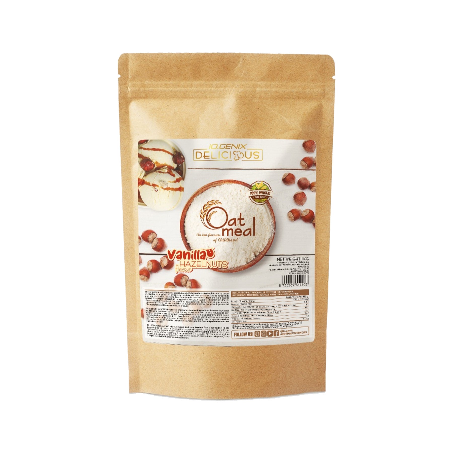 Farine d'avoine aromatisée DELICIOUS - 1kg IoGenix