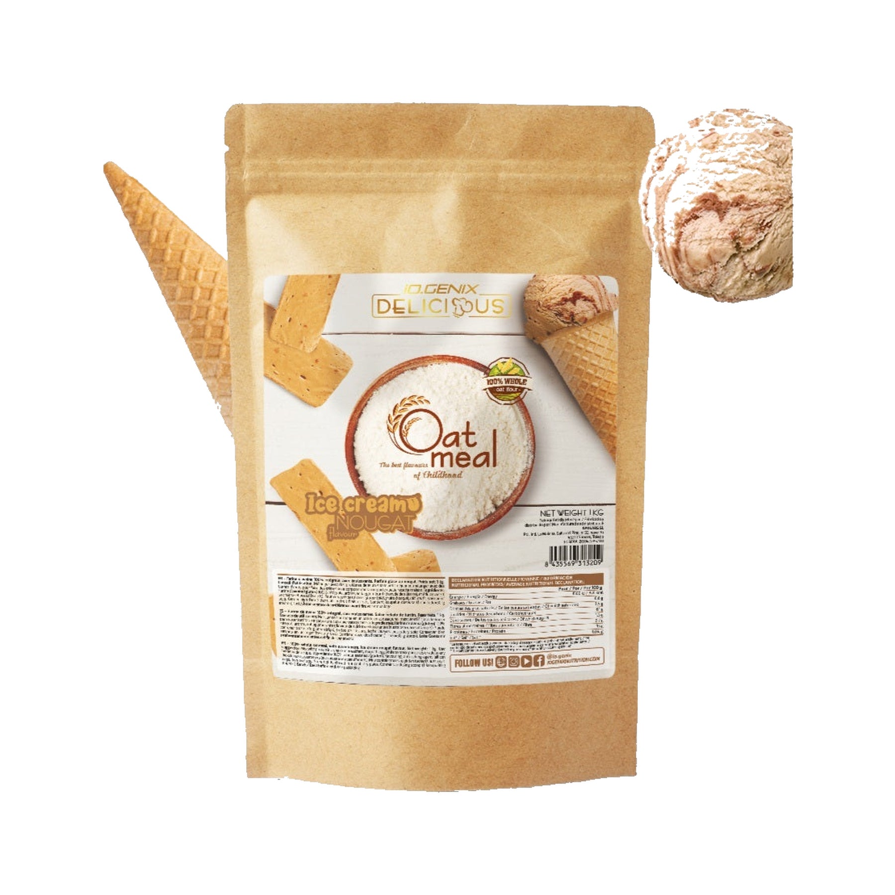 Farine d'avoine aromatisée DELICIOUS - 1kg IoGenix
