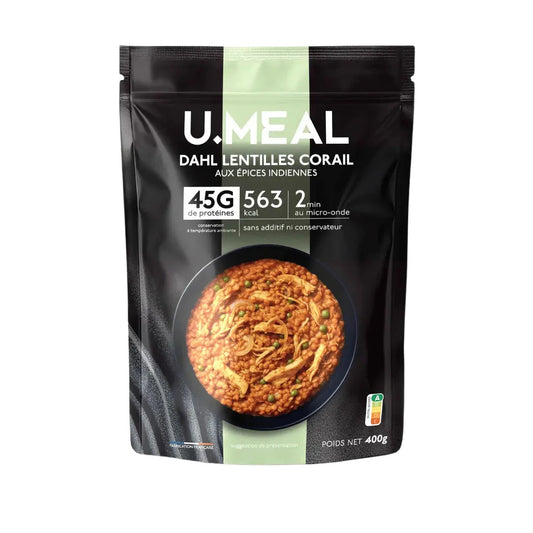 Dahl de lentilles corail protéiné - 400g - U.MEAL