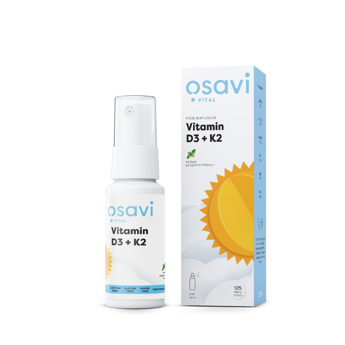 Vitamine D3+K2 Oralspray 125doses - Osavi